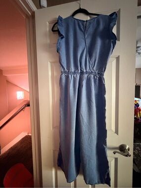Old Navy Light Blue Ruffle Sleeve Midi Dress